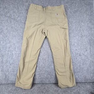 Carhartt Pants Mens 40x32 Beige Relaxed Fit Lined Carpenter Workwear 103342-253